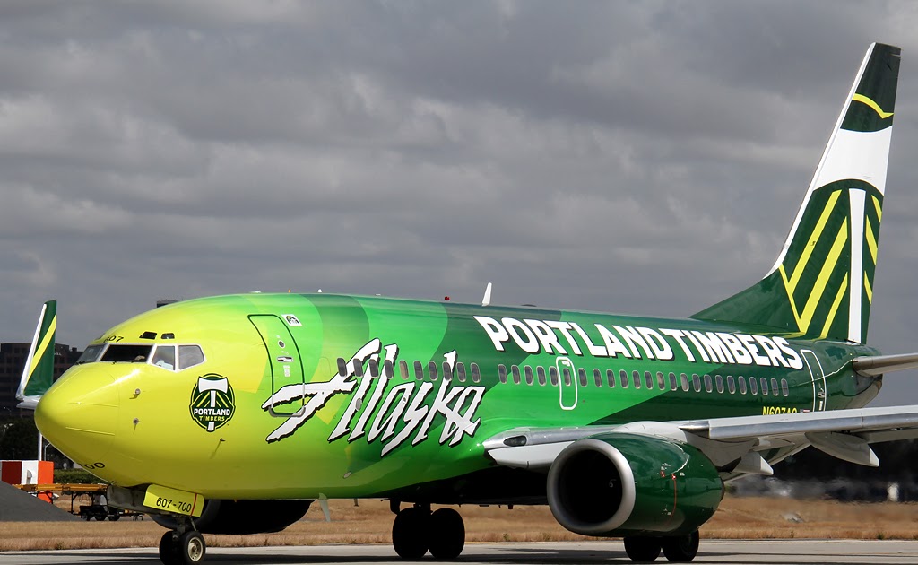 Aero Pacific Flightlines Alaska Airlines "Portland Timbers" plane