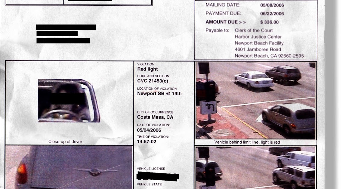 Red Light Camera Ticket Not Me Driving