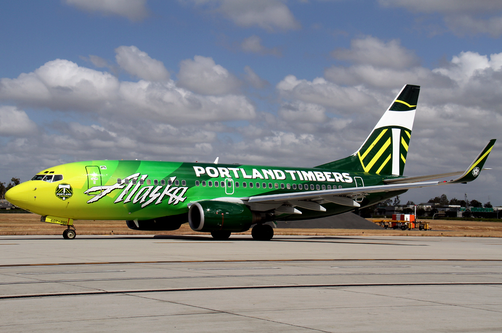 Aero Pacific Flightlines Alaska Airlines "Portland Timbers" plane